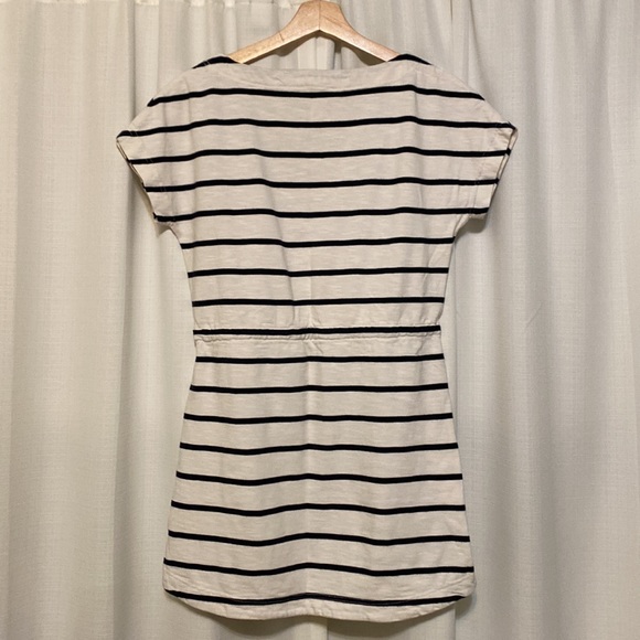 J. Crew Navy Blue and White Striped Mini Shirt Dress - Picture 2 of 5